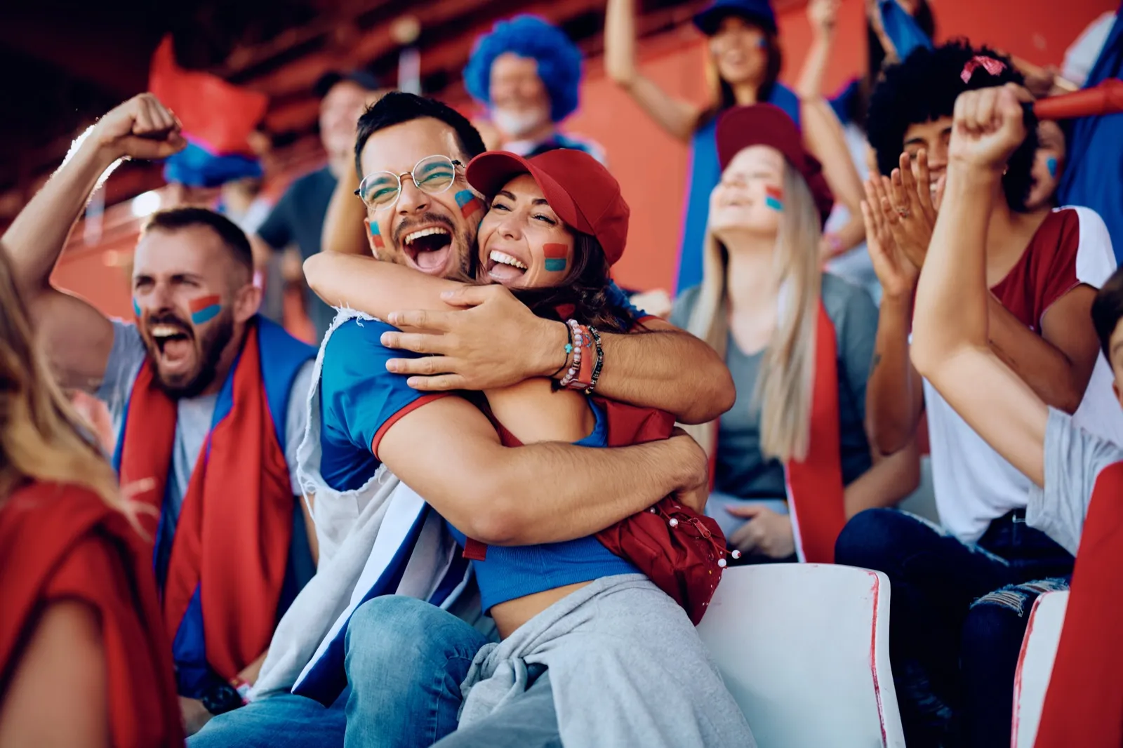 Couples playing outdoor sports together on active group date