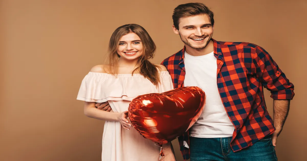 Couple sharing a thoughtful nostalgic Valentine's Day moment